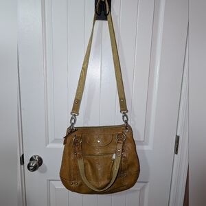 Fossil Long Live Vintage Soft Leather Crossbody/Shoulder Bag Large Brown/Green